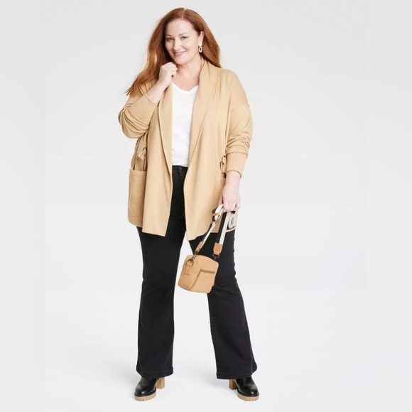 Knox Rose Women's Open Front Winter Drape Jacket - Picture 2 of 11